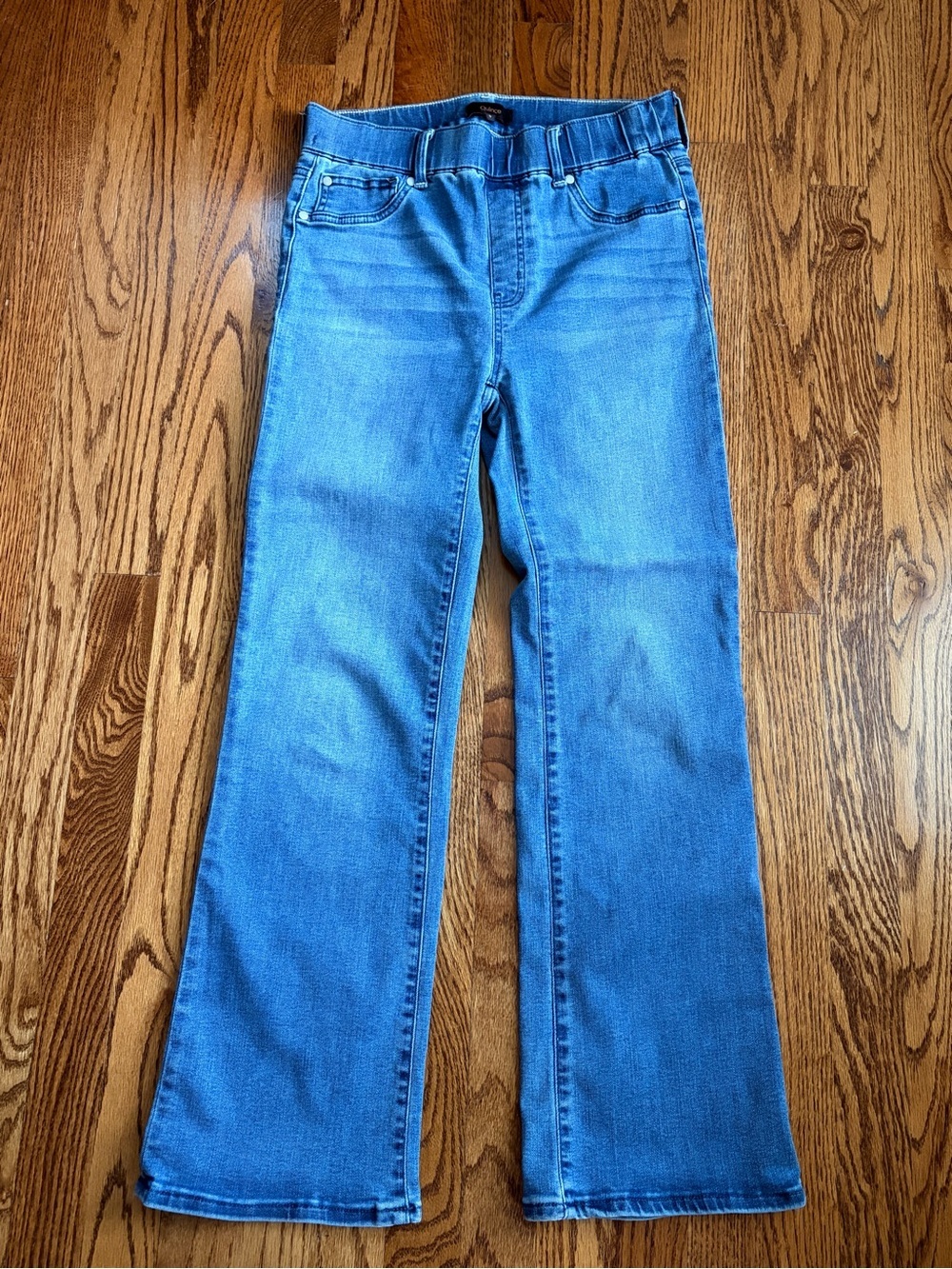 Quince Nina Stretch Pull-On Kick Flare Jeans – Laguna Blue – Size Small - Picture 5 of 13